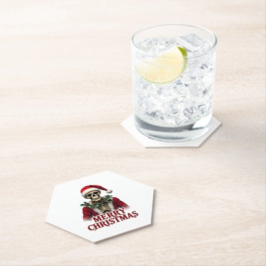 Santa Claus Skeleton Outfit Skull Funny Christmas Untersetzer (Vor Ort)