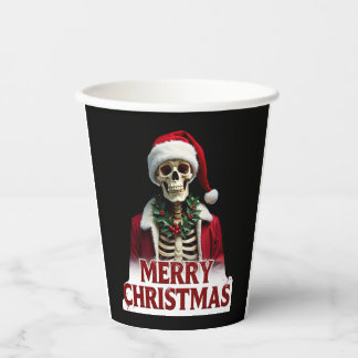 Santa Claus Skelett Kostüm Schädel Lustiges Weihna Pappbecher