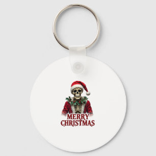 Santa Claus Skelett Kostüm Schädel Lustiges Weihna Schlüsselanhänger