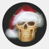 Santa Claus Skull Runder Aufkleber (Vorderseite)