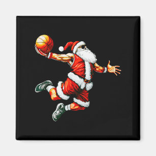 Santa Claus Slam Dunk Basketball Korb Weihnachten Magnet