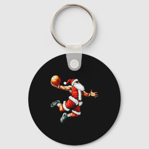 Santa Claus Slam Dunk Basketball Korb Weihnachten Schlüsselanhänger