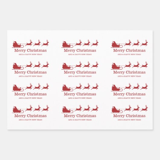 Santa Claus Sleigh and Rentiers & Custom Text Geschenkpapier Set (Vorderseite 3)