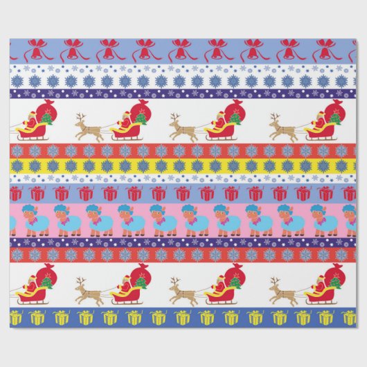 Santa Claus sleigh Geschenkpapier (Flach)