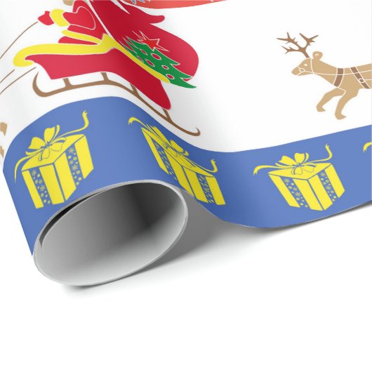 Santa Claus sleigh Geschenkpapier (Rolleneckpunkt)
