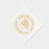 Santa Claus Sleigh "Offizielles Siegel" - Nordpol Servietten Mit Folie (Rechts)