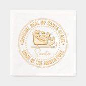 Santa Claus Sleigh "Offizielles Siegel" - Nordpol Servietten Mit Folie (Vorderseite)