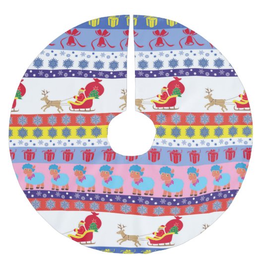 Santa Claus sleigh Polyester Weihnachtsbaumdecke (Vorderseite)