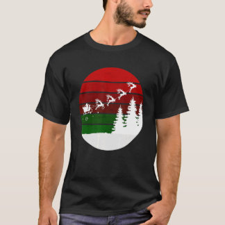 Santa Claus Sleigh Rendeer Weihnachten XMas Retro T-Shirt