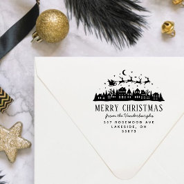 Santa Claus Sleigh Rentier Custom Rücksendeadresse Gummistempel