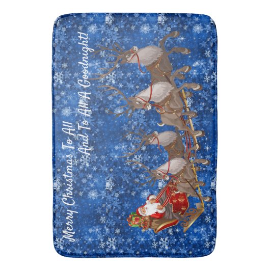 Santa Claus Sleigh Rentier Weihnachtsbad Bat Badematte (Vorderseite Vertikal)