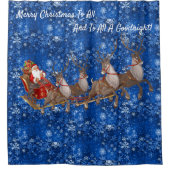 Santa Claus Sleigh Rentier Weihnachtsbad Tub Duschvorhang (Vorderseite)