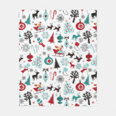 Santa Claus Sleigh Rentierzucht Frische Pasta mach Fleecedecke (Vorderseite)