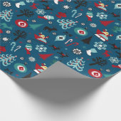 Santa Claus Sleigh Rentierzucht Frische Pasta mach Geschenkpapier (Ecke)