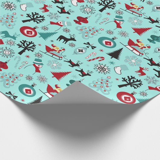 Santa Claus Sleigh Rentierzucht Frische Pasta mach Geschenkpapier (Ecke)