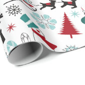 Santa Claus Sleigh Rentierzucht Frische Pasta mach Geschenkpapier (Rolleneckpunkt)