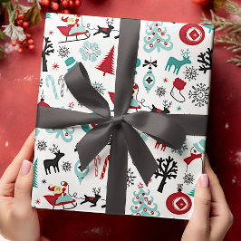 Santa Claus Sleigh Rentierzucht Frische Pasta mach Geschenkpapier