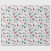 Santa Claus Sleigh Rentierzucht Frische Pasta mach Geschenkpapier (Flach)