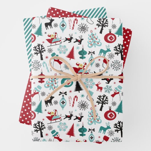 Santa Claus Sleigh Rentierzucht Frische Pasta mach Geschenkpapier Set (Beispiel)