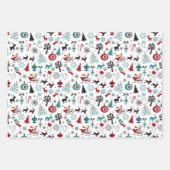 Santa Claus Sleigh Rentierzucht Frische Pasta mach Geschenkpapier Set (Vorderseite)