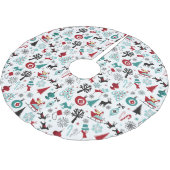 Santa Claus Sleigh Rentierzucht Frische Pasta mach Polyester Weihnachtsbaumdecke (Schrägansicht)