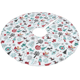 Santa Claus Sleigh Rentierzucht Frische Pasta mach Polyester Weihnachtsbaumdecke