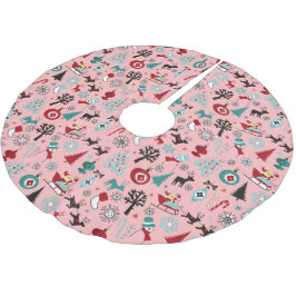 Santa Claus Sleigh Rentierzucht Frische Pasta mach Polyester Weihnachtsbaumdecke