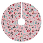 Santa Claus Sleigh Rentierzucht Frische Pasta mach Polyester Weihnachtsbaumdecke (Vorderseite)