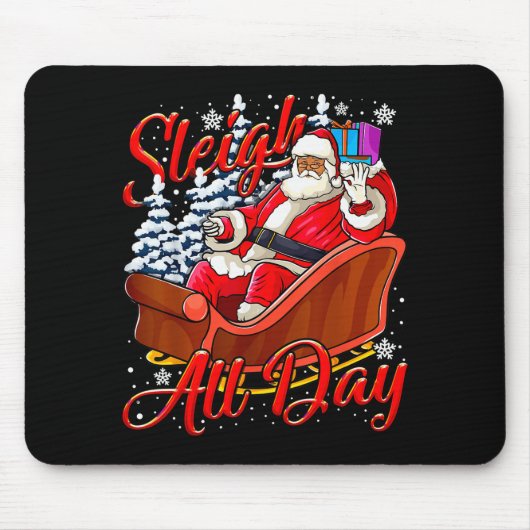 Santa Claus Sleigh Toys Black African American Chr Mousepad (Vorne)