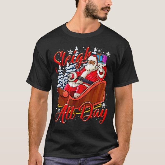 Santa Claus Sleigh Toys Black African American Chr T-Shirt (Vorderseite)