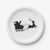Santa Claus Sleigh und Reindeer Pappteller (Vorderseite)