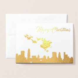 Santa Claus Sleigh Weihnachten Folienkarte