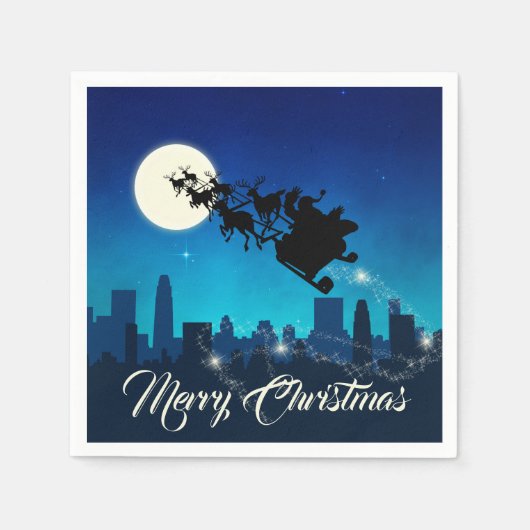 Santa Claus Sleigh Weihnachten Serviette (Vorderseite)