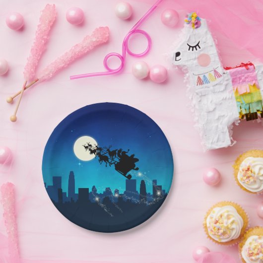 Santa Claus Sleihe Weihnachten Pappteller (Party)