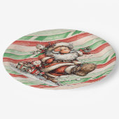 Santa Claus Slipping In the Snow Pappteller (Schrägansicht)