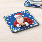 Santa Claus Smiling Getränkeuntersetzer (Linke Seite)