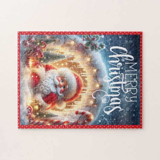 Santa Claus Snow Frohe Weihnachtskid's Puzzle (Horizontal)
