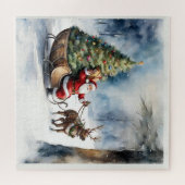 Santa Claus Snow Reindeer Sleigh Puzzle (Horizontal)