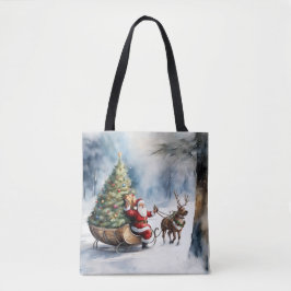 Santa Claus Snow Reindeer Sleigh Tasche