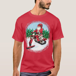 Santa Claus Snowbike Snowmobile Motorradfahrer C T-Shirt