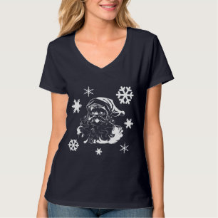 Santa Claus Snowflakes Weihnachtsblauer T - Shirt 