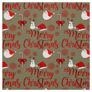 Santa Claus Snowman Candy Cane Christmastide Stoff