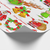 Santa Claus Snowman Elves Reindeer Penguin Geschenkpapier (Ecke)