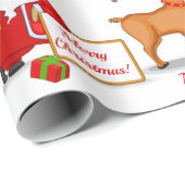 Santa Claus Snowman Elves Reindeer Penguin Geschenkpapier (Rolleneckpunkt)