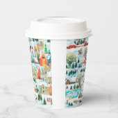 Santa Claus Snowman Penguin Band Weihnachtsdorf Pappbecher (Links)