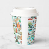 Santa Claus Snowman Penguin Band Weihnachtsdorf Pappbecher (Rechts)