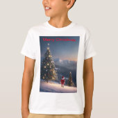 Santa Claus Snowy Mountain Kinder T - Shirt (Vorderseite)
