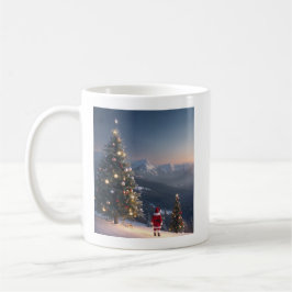 Santa Claus Snowy Mountain Tasse | Weihnachtsbaum