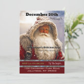 Santa Claus Snowy Trail Weihnachtsfeierliche Party Einladung (Stehend Vorderseite)