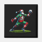 Santa Claus Soccer Goalie Christmas Xmas Magnet (Vorne)